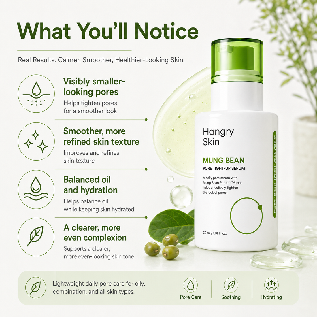 HANGRY SKIN™ MUNG BEAN PORE TIGHT-UP SERUM